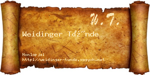 Weidinger Tünde névjegykártya